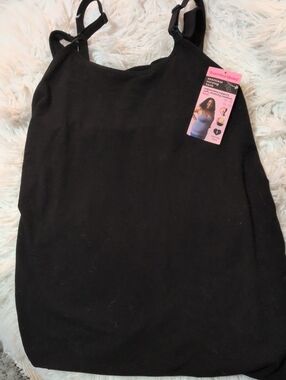 Seamless Maternity Black Tank Top.Adjustable Straps. Snap Open For  Breast Feed